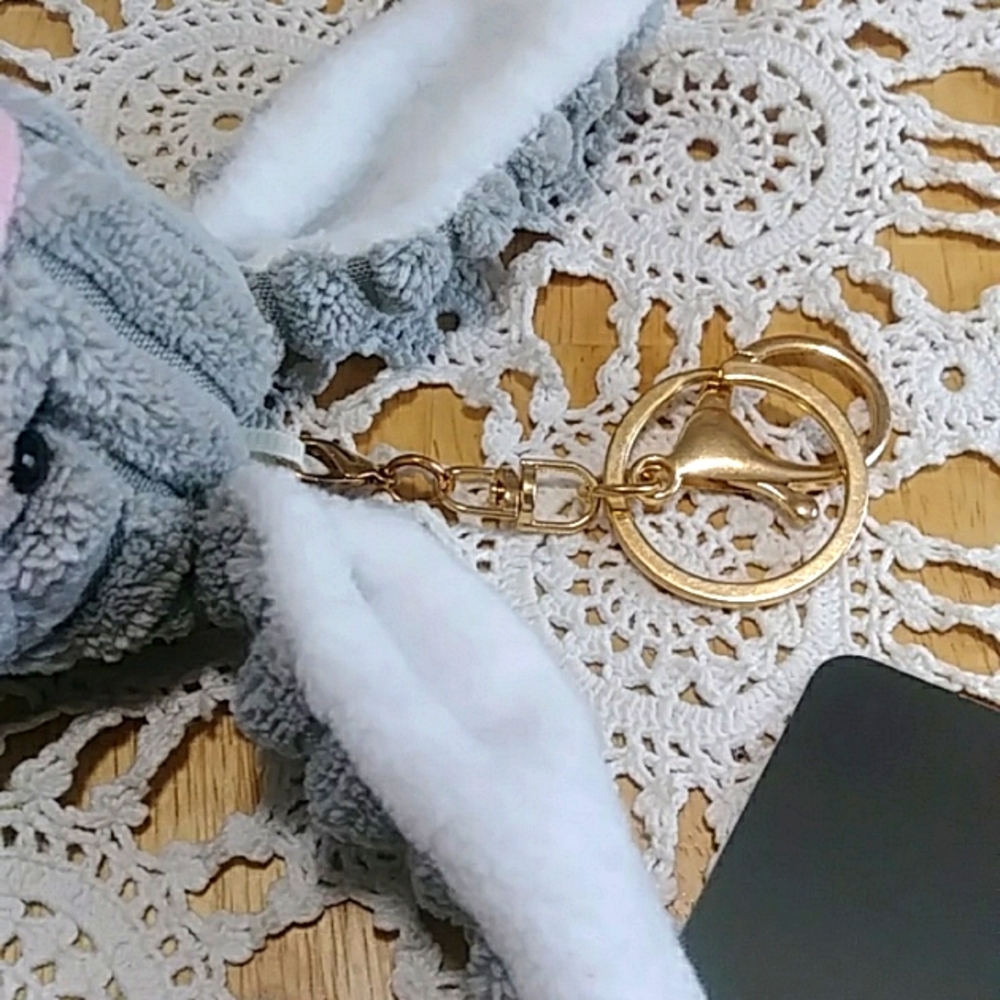 Large Plush Rabbit Keychain, Keyring New - Picture 4 of 6